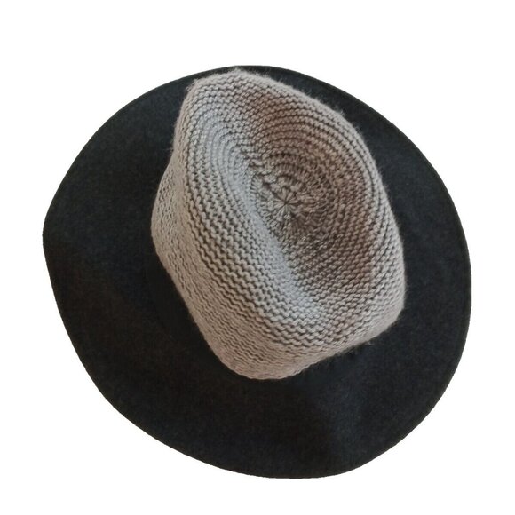 Hinge Knitted 100% Wool Fedora Hat Gray Black One Size Casual Boho Chic main image 6